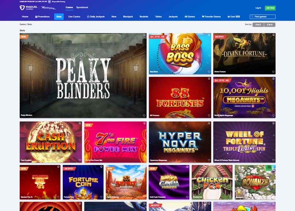 FanDuel Casino slots screenshot