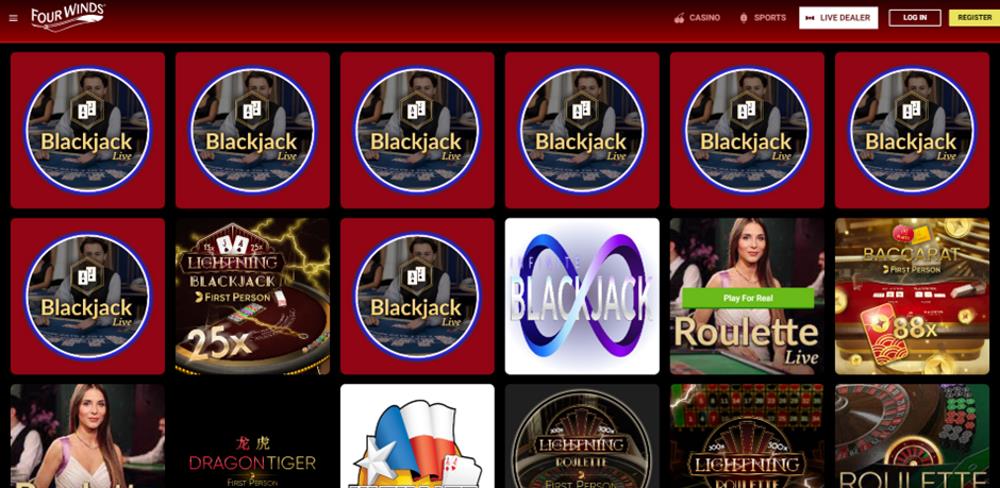 Four Winds Casino live dealer games screenshot