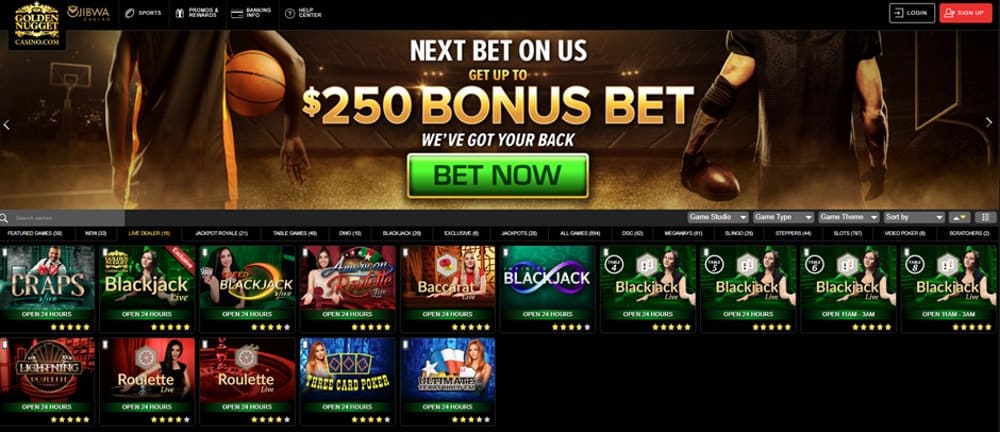 Golden Nugget Casino live dealer games screenshot