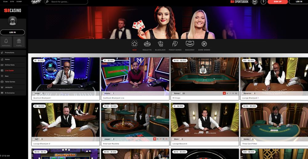 Sports Illustrated Casino Live dealer games screenshot