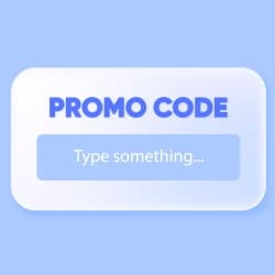 A screen where a promo code should be entered